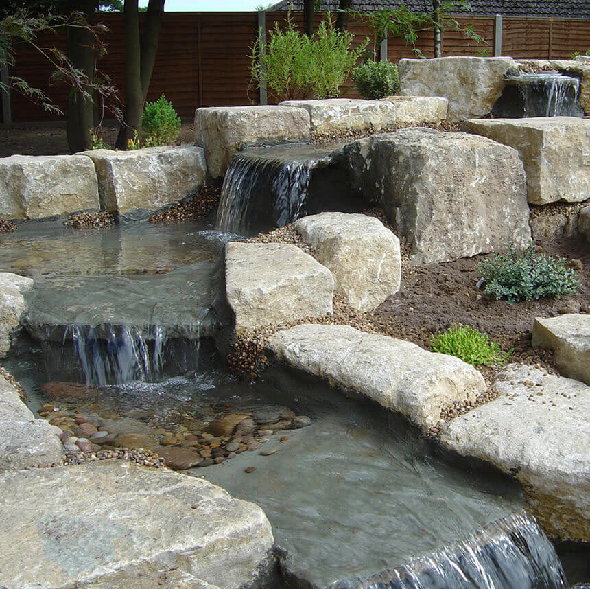 Garden waterfall design and installation