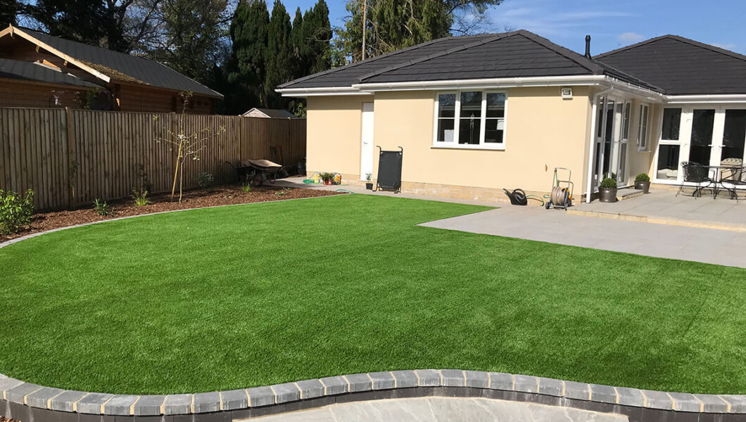 Small lawn with artificial grass