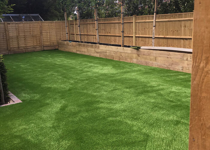 Tidy artificial grass installation