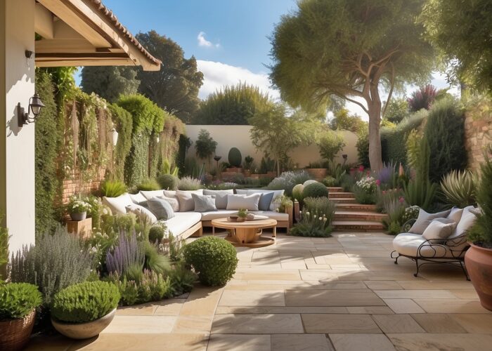 Mediterranean inspired garden design.